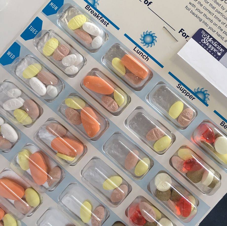 Blister pack medication pharmacy shop